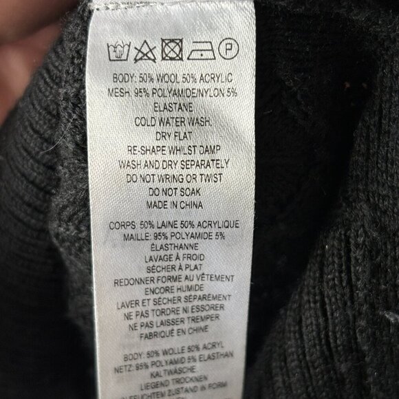 French Connection Women's Wool Blend Mesh Long Sleeve Sweater Size Small - Picture 6 of 7